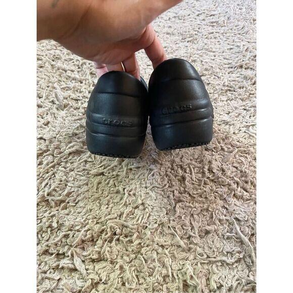 Crocs Neria Pro II Clog Black Gray with Leopard Print Slip On Shoe Sz 7 - Picture 3 of 5